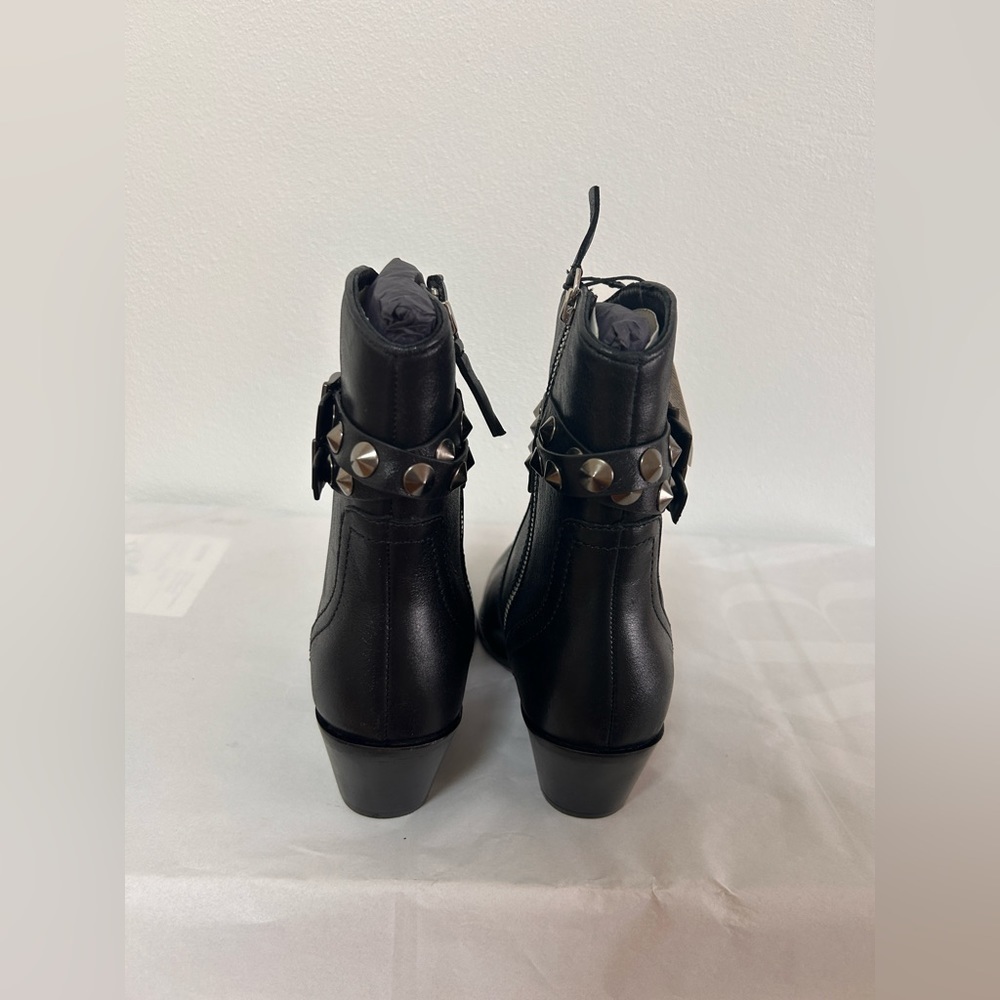 NWT Zara LEATHER STRAP COWBOY ANKLE BOOTS - Picture 10 of 10